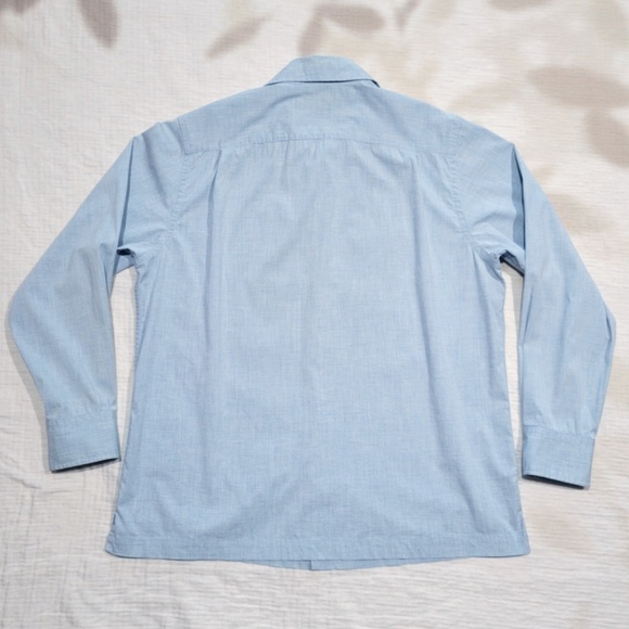 Banana Republic Classic Button Dress Shirt Light Blue Cotton Wool Men Large - Picture 5 of 8